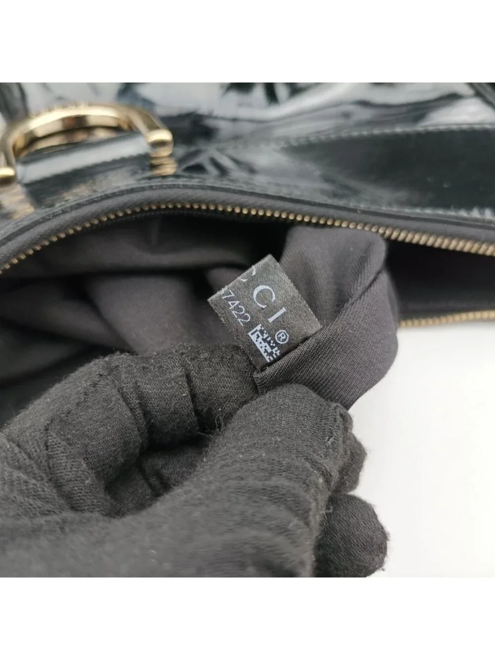Gucci Abbey D Ring Hobo Black Patent